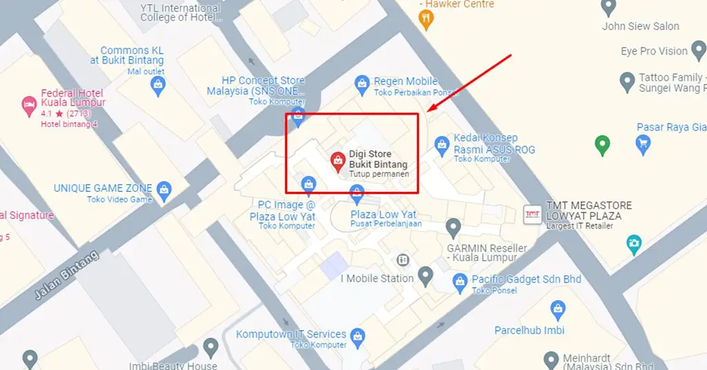 Lokasi Digi Store Bukit Bintang Lokasi Digi Store Bukit Bintang