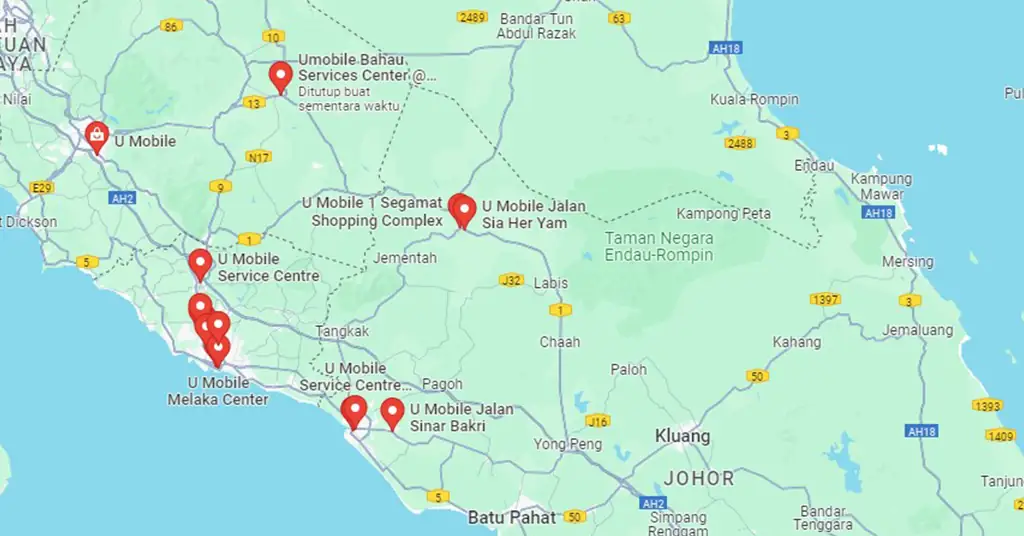 Lokasi U Mobile Service Centre di Malaysia Lokasi U Mobile Service Centre di Malaysia