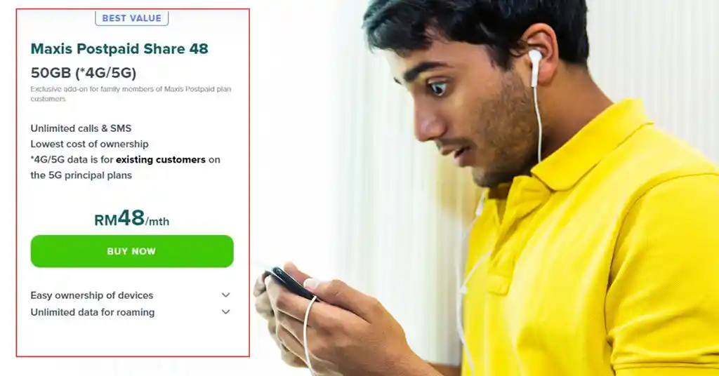 Harga Maxis Postpaid Share 48 Plan