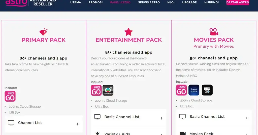 Senarai Harga Pakej Astro Terkini Senarai Harga Pakej Astro Terkini