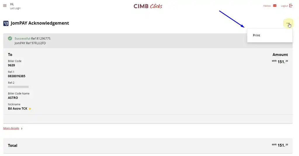 Simpan Resit Bil Astro CIMB Clicks Simpan Resit Bil Astro CIMB Clicks