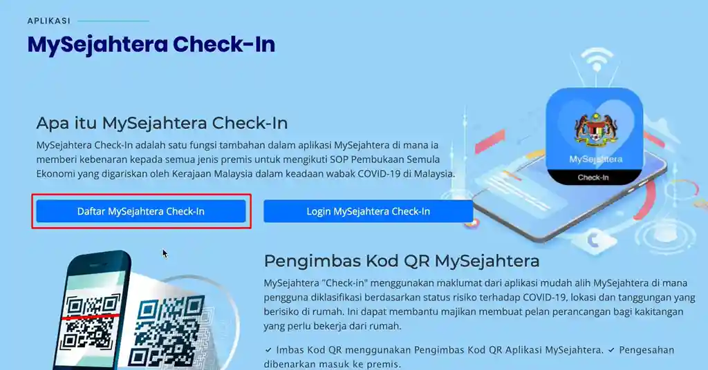 Cara Daftar MySejahtera untuk Premis Perniagaan Cara Daftar MySejahtera untuk Premis Perniagaan
