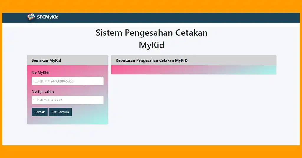 Cara Semak Status Permohonan MyKid