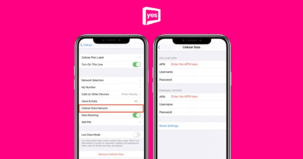 Cara Setting APN Yes di iOS
