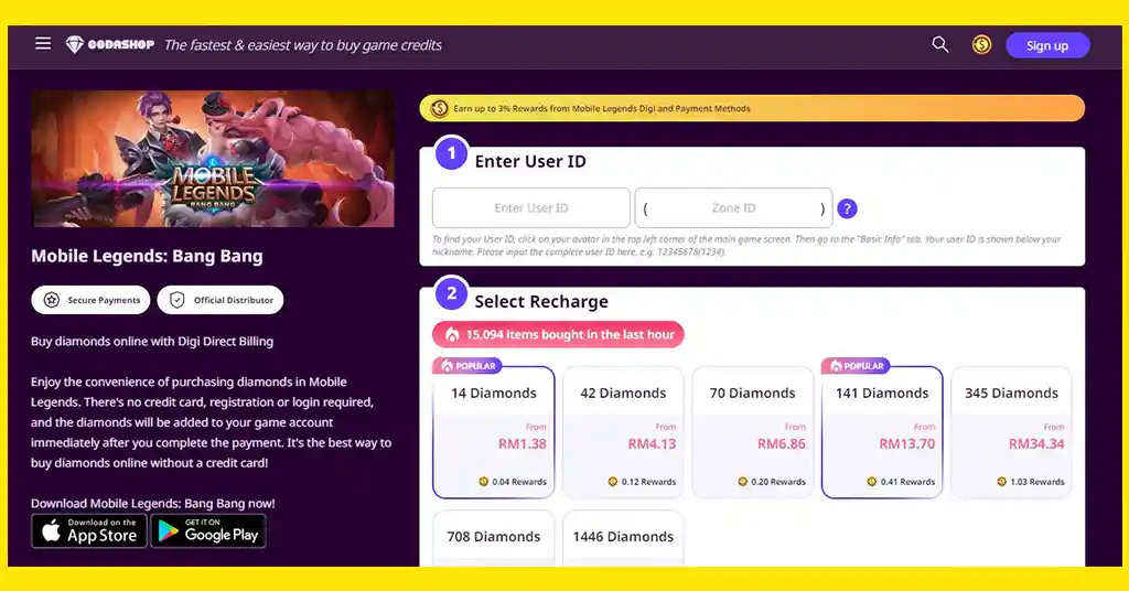 Cara Top Up Mobile Legends Guna Digi Terkini Cara Top Up Mobile Legends Guna Digi Terkini