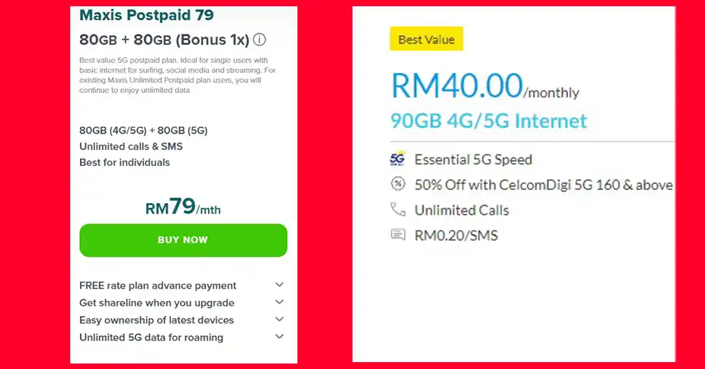 Harga dan Plan Celcom Vs Harga dan Plan Celcom Vs Maxis