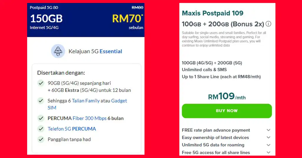 Harga dan Plan Digi Vs Harga dan Plan Digi Vs Maxis